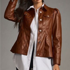 Anthropologie Brown Leather Jacket for Women
